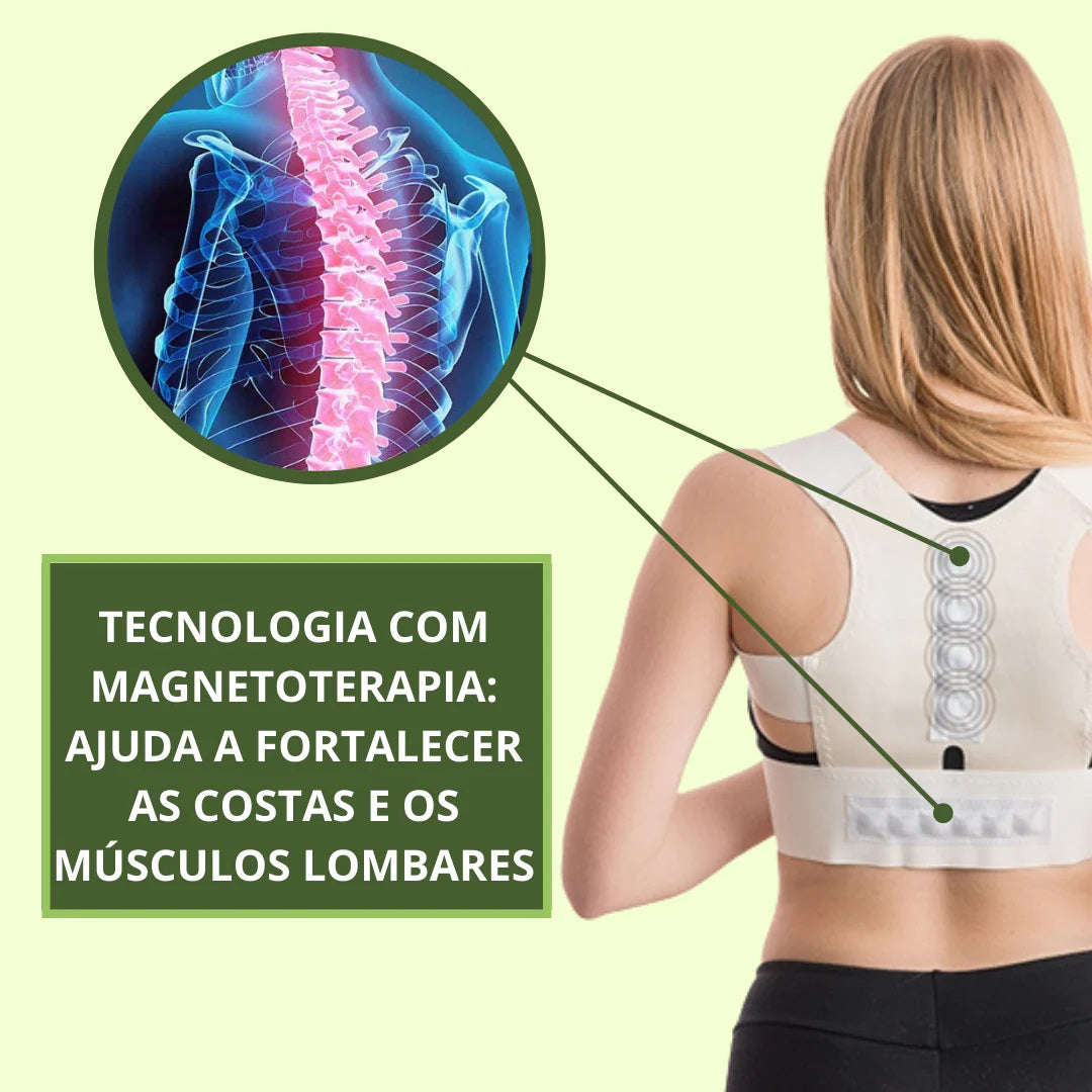 Corrector de Costas 2 EM 1 com Tecnologia Magnetoterapia - BACKPOSTURE